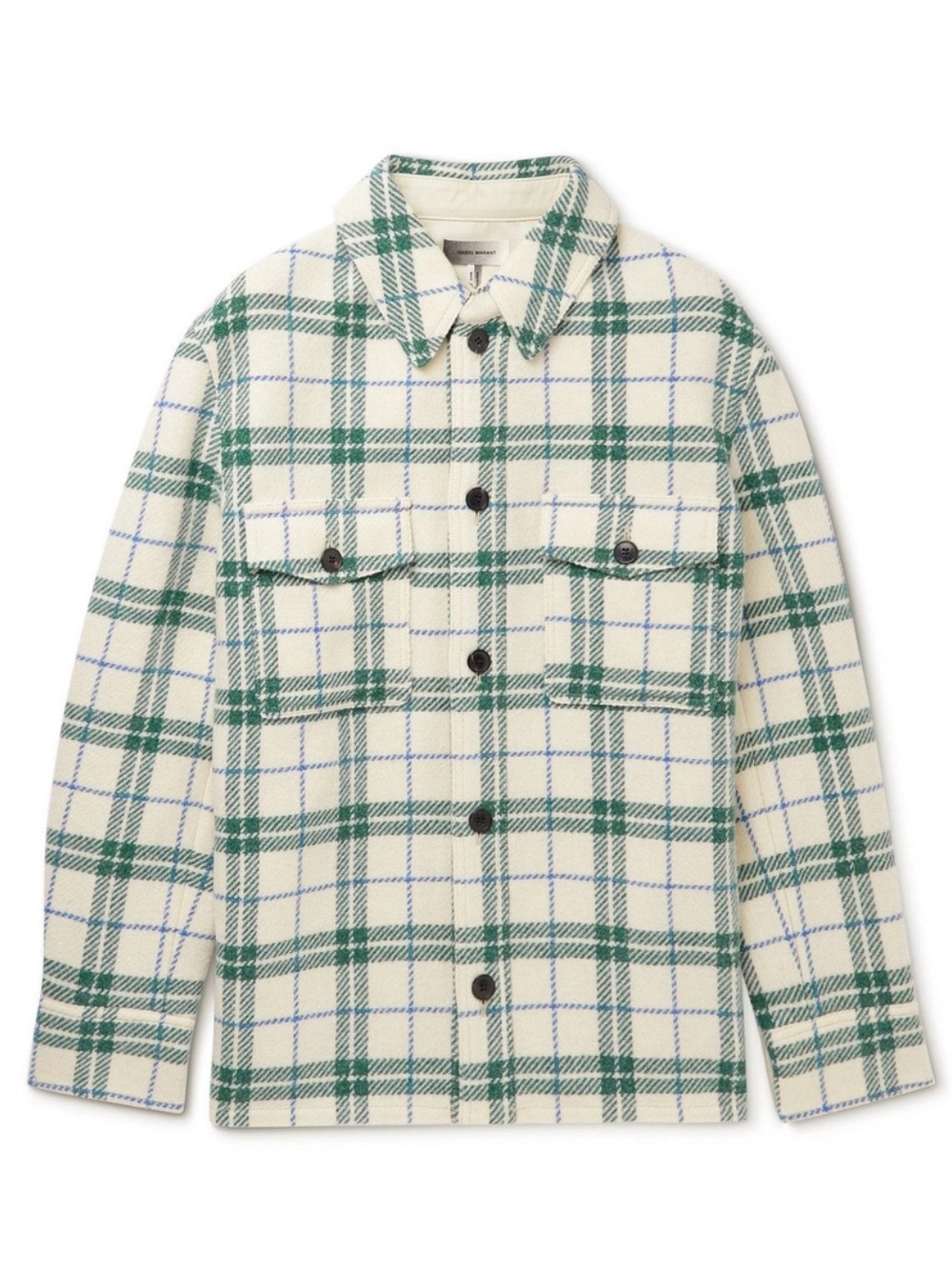 Isabel Marant - Gervon Checked Virgin Wool Shirt Jacket - Green